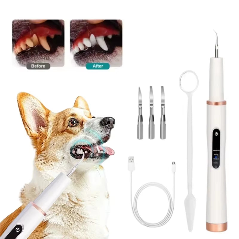 Pet Ultrasonic Tooth Cleaner – Smart Dog & Cat Tartar Remover Dental Scaler Kit