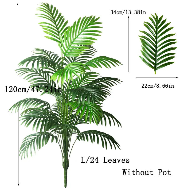 Premium 90–120cm Artificial Palm Tree – Realistic Tropical Faux Plant with Lush Green Leaves for Home and Garden Styling