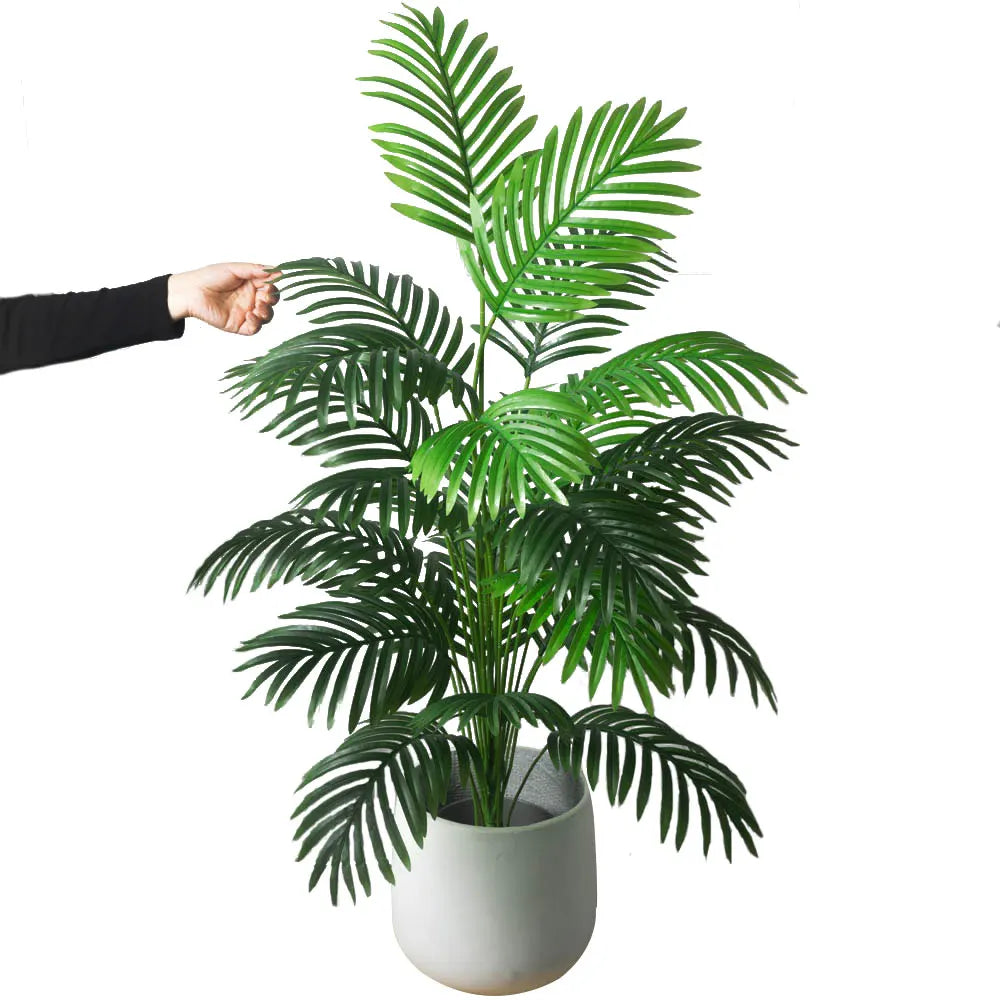 Premium 90–120cm Artificial Palm Tree – Realistic Tropical Faux Plant with Lush Green Leaves for Home and Garden Styling