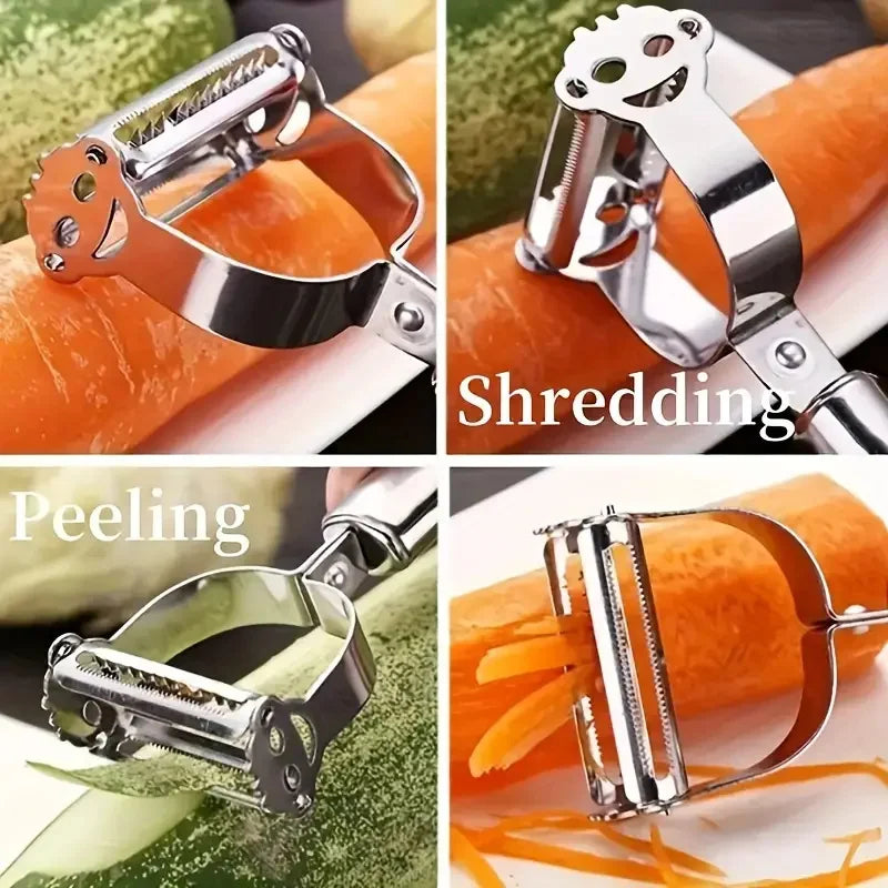Stainless Steel Double-Head Vegetable Peeler – Multifunctional Fruit & Melon Planer for Kitchen Use