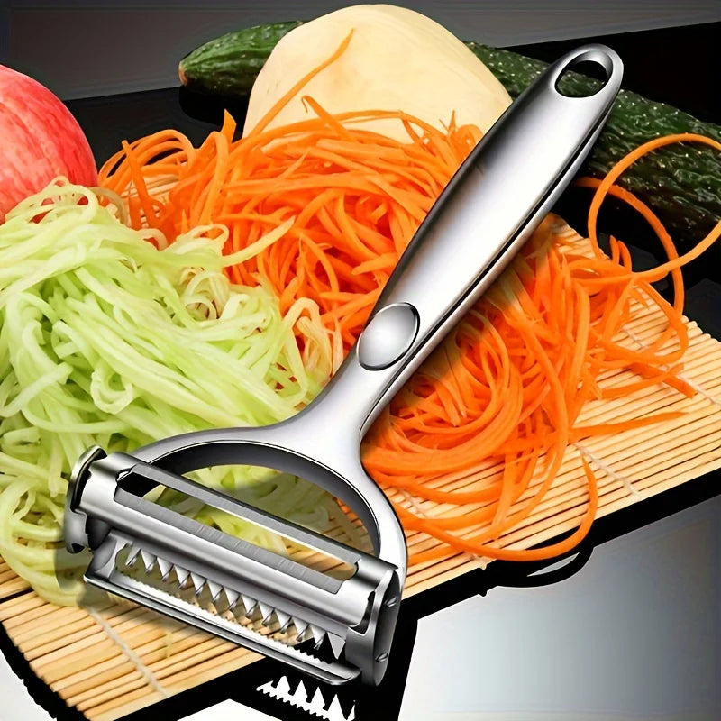 Stainless Steel Double-Head Vegetable Peeler – Multifunctional Fruit & Melon Planer for Kitchen Use