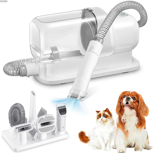 Dog Grooming Vacuum Kit, 2.3L Large Capacity Pet Hair Vacuum Cleaner with Clippers, Brushes & Suction Hose – Professional Pet Grooming Tool for Dogs & Cats