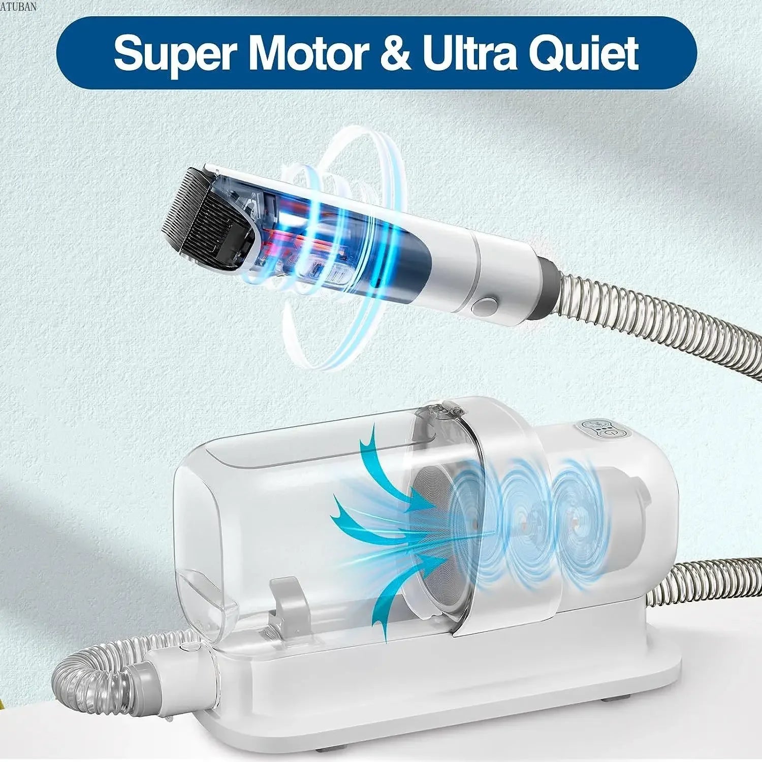 Dog Grooming Vacuum Kit, 2.3L Large Capacity Pet Hair Vacuum Cleaner with Clippers, Brushes & Suction Hose – Professional Pet Grooming Tool for Dogs & Cats