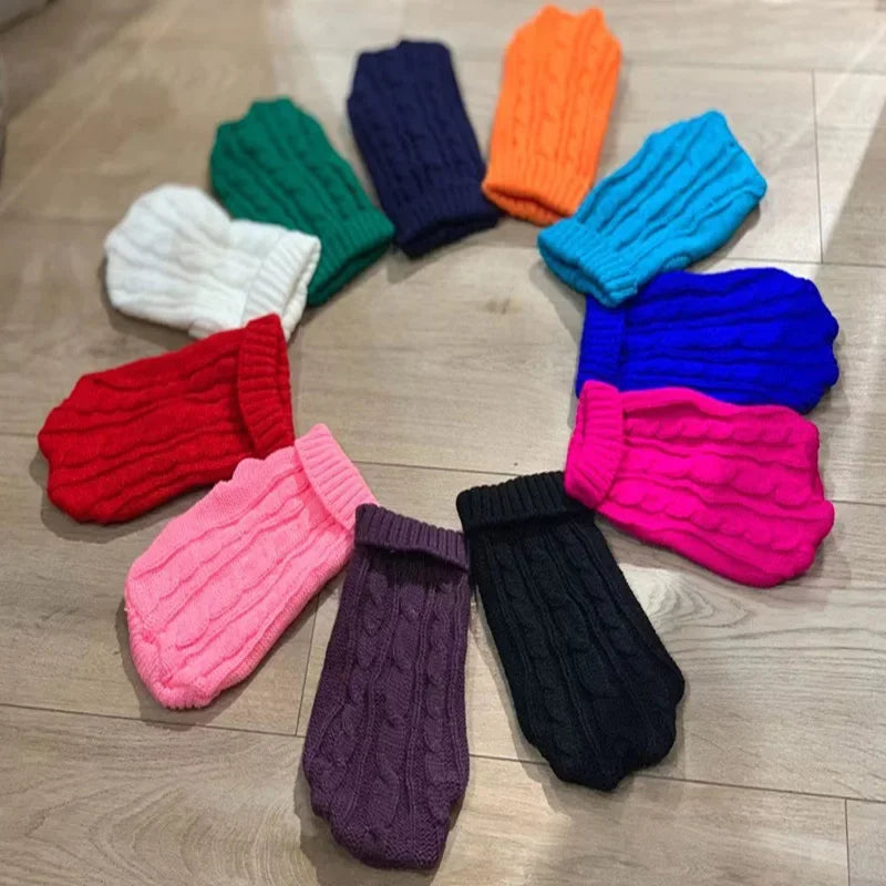 Knitted Winter Dog Sweater – Warm Pet Clothes for Small & Medium Dogs, Chihuahua, Puppy, and Yorkshire Terriers