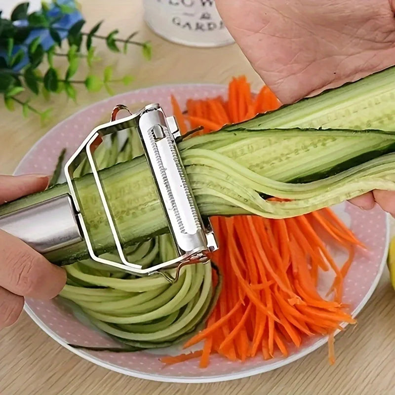 Stainless Steel Double-Head Vegetable Peeler – Multifunctional Fruit & Melon Planer for Kitchen Use