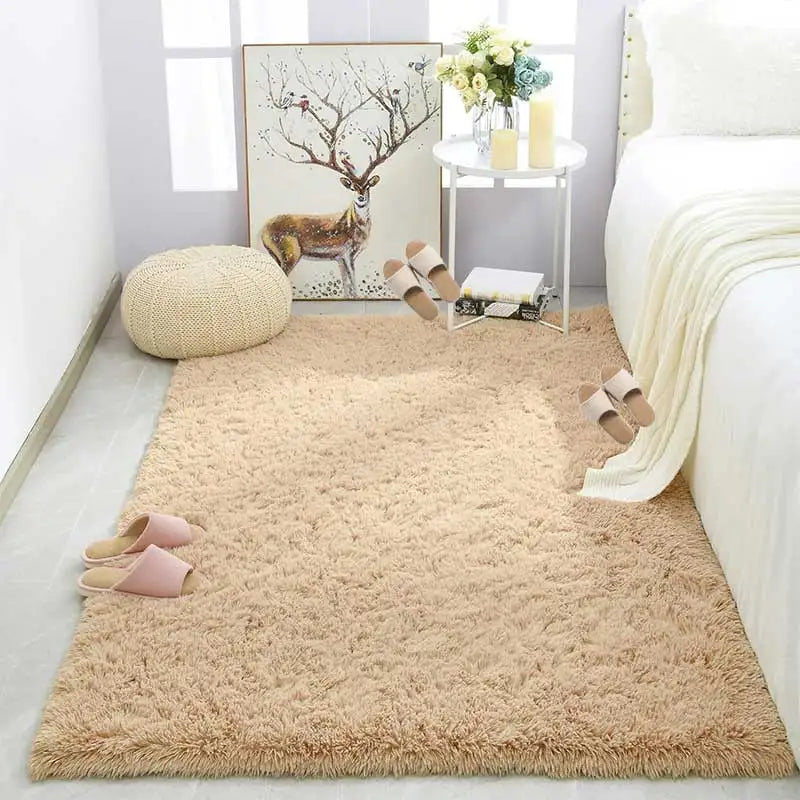 Modern Plush Fluffy Area Rug for Living Room, Bedroom & Kids’ Room – Soft Carpet Floor Mat, Ideal Home & Christmas Gift
