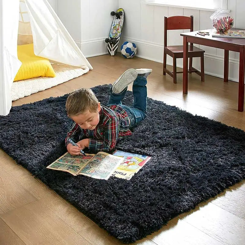 Modern Plush Fluffy Area Rug for Living Room, Bedroom & Kids’ Room – Soft Carpet Floor Mat, Ideal Home & Christmas Gift