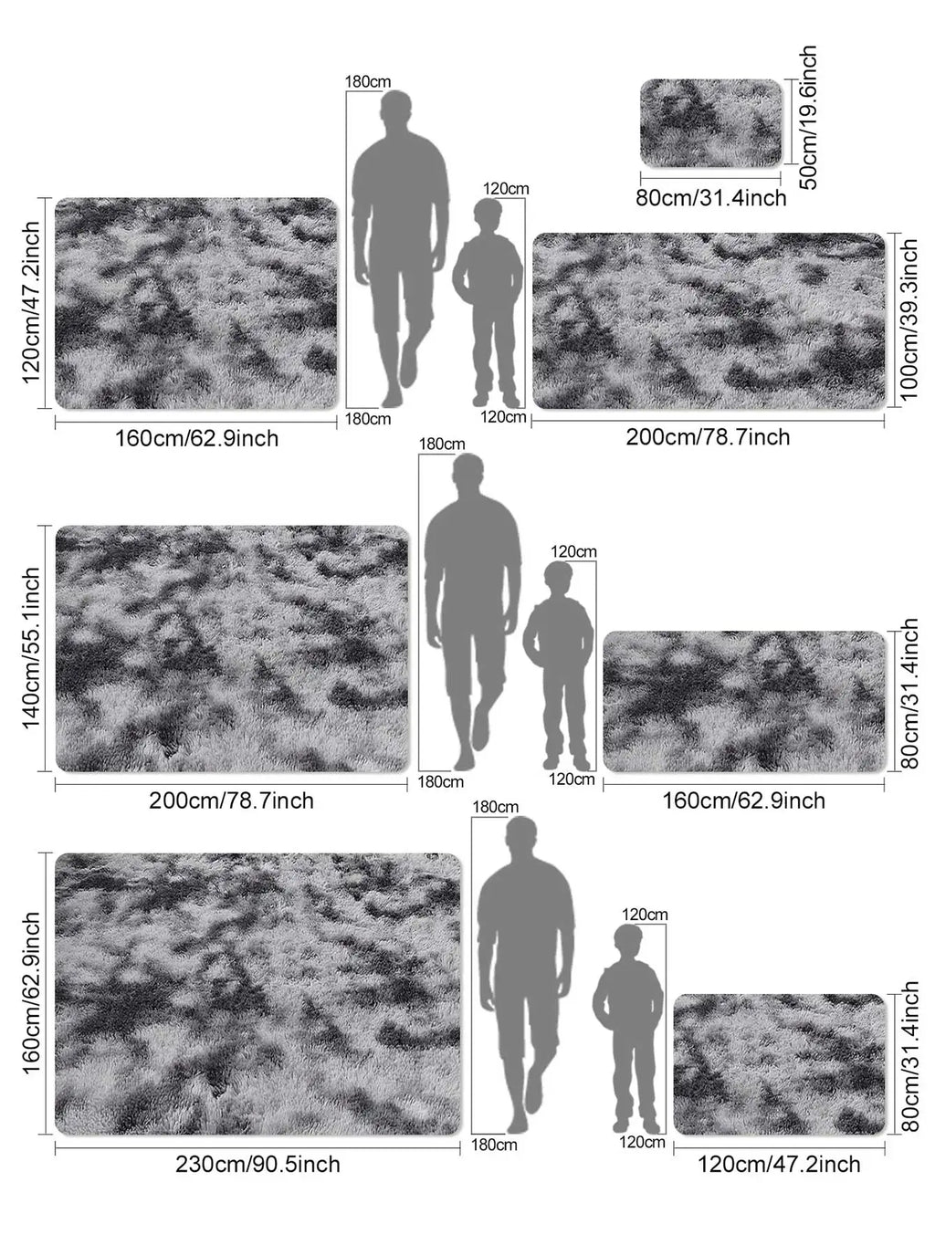 Modern Plush Fluffy Area Rug for Living Room, Bedroom & Kids’ Room – Soft Carpet Floor Mat, Ideal Home & Christmas Gift