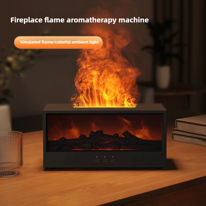 Electric 3D Flame Fireplace Humidifier & Aroma Diffuser with Remote Control, Fine Mist Technology